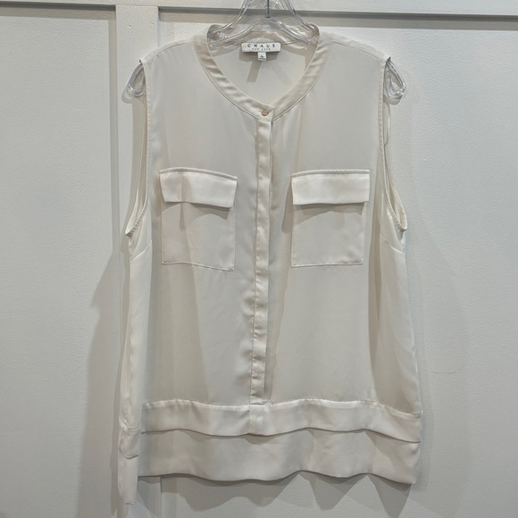 Chaus Tops - CHAUS Ivory Sleeveless Pocket Camisole